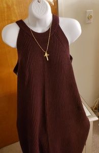 Burgandy Tunic, Halter Style Neckline